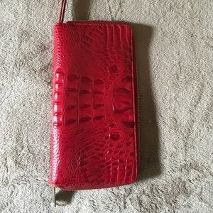 Brahmin Melbourne Collection Red Bifold Wallet.